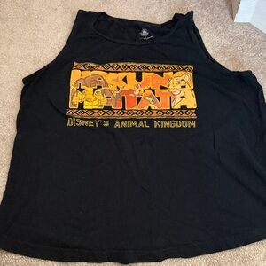 Disney Black Tank Top with Yellow/Orange Lion King Graphic
